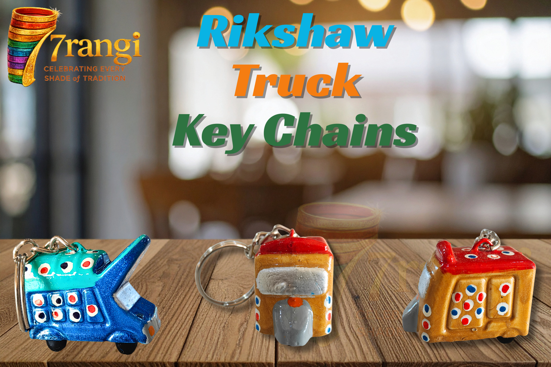 Ceramic Truck & Rickshaw Keychain | Handmade Pakistani Truck Art Keyring | Mini Cultural Souvenir
