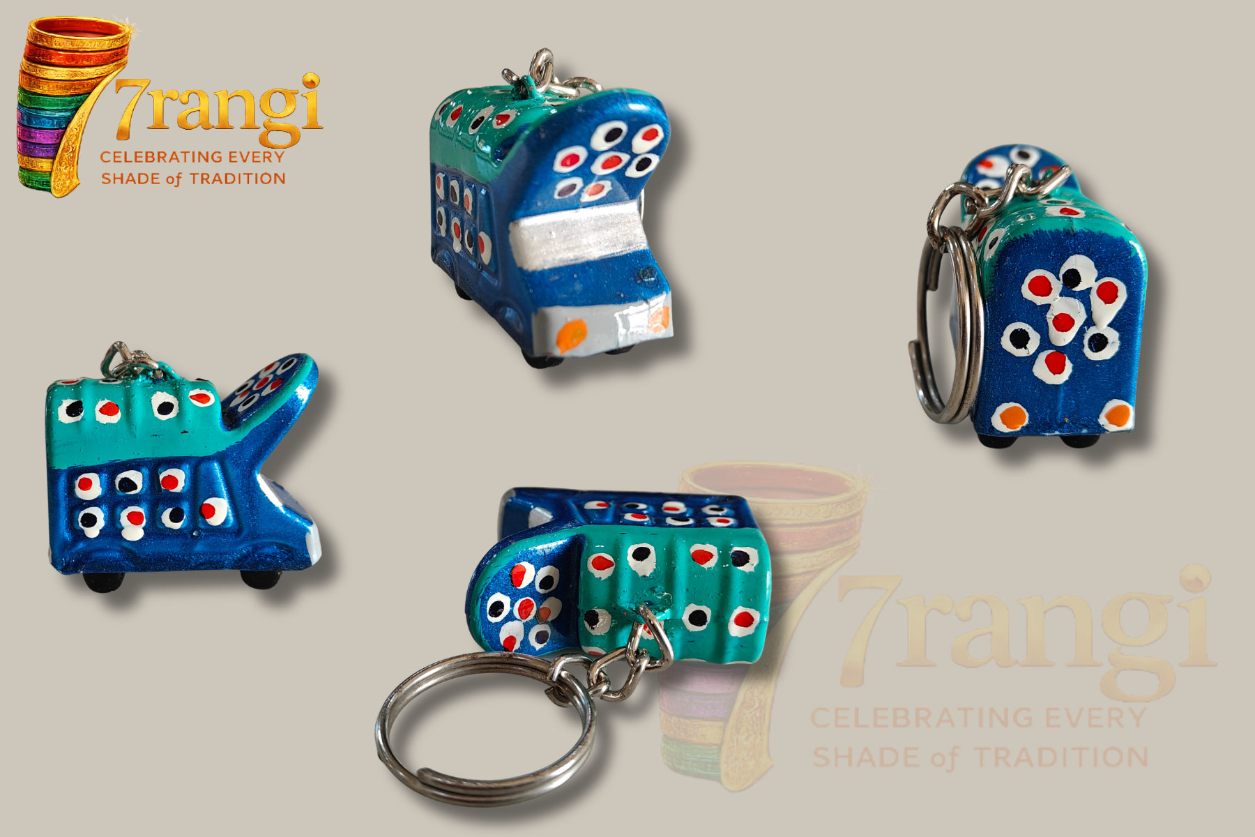 Ceramic Truck & Rickshaw Keychain | Handmade Pakistani Truck Art Keyring | Mini Cultural Souvenir