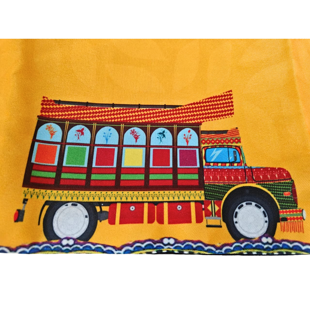 Truck Art Table Runner | Colourful South Asian Dining Table Décor | Printed Twill Runner Australia
