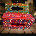 Hand-Painted Mandala Truck Art Tissue Box | Wooden Handmade Tissue Holder | Artisan Home Décor Australia