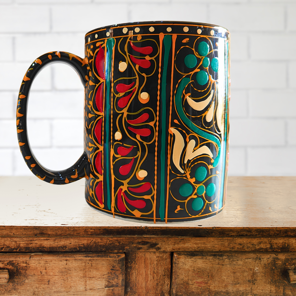 Hand-Painted Ceramic Mug | Truck Art | Mandala Art Decorative Mug | Artisan Home Décor Australia