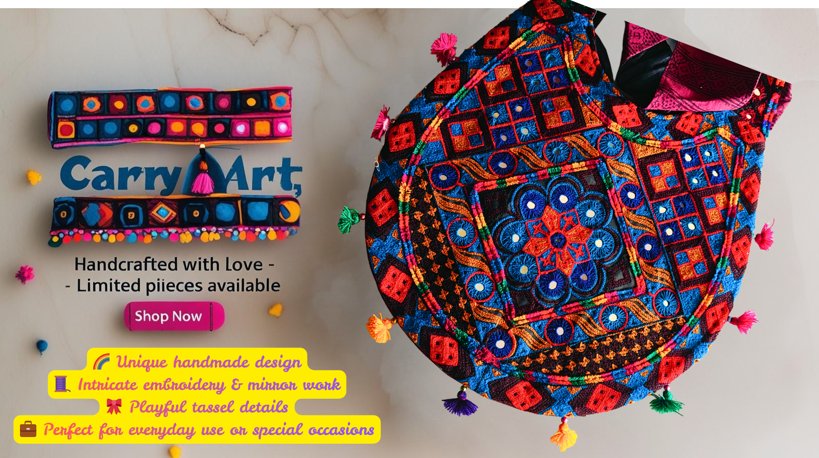 ✨ Sindhi Embroidered Vintage Shoulder Bag ✨