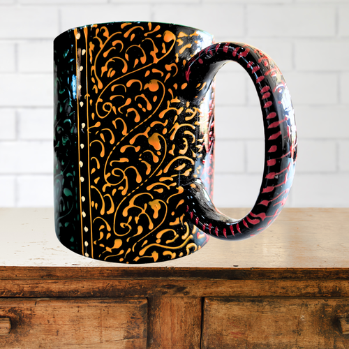 Hand-Painted Ceramic Mug | Truck Art | Mandala Art Decorative Mug | Artisan Home Décor Australia