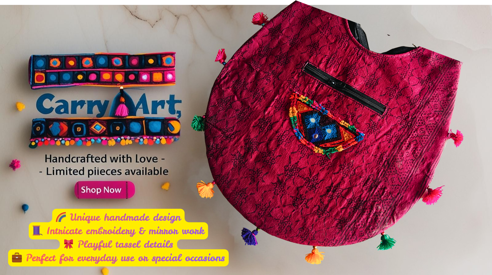 ✨ Sindhi Embroidered Vintage Shoulder Bag ✨