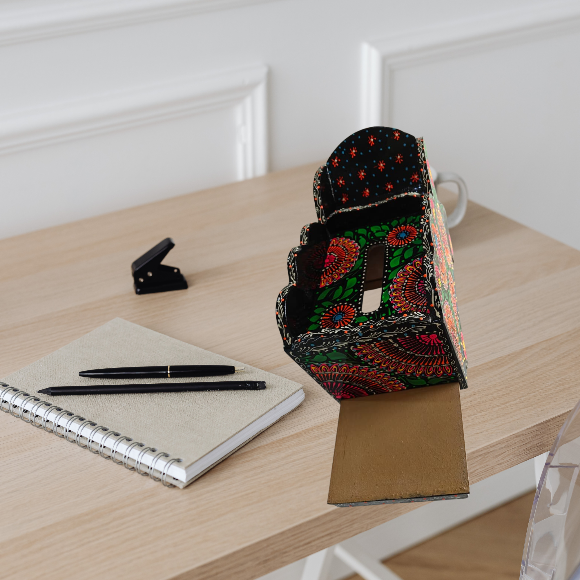Hand-Painted Truck Art Tissue Holder | South Asian Wooden Tissue Box Cover | Handmade Home Décor Australia