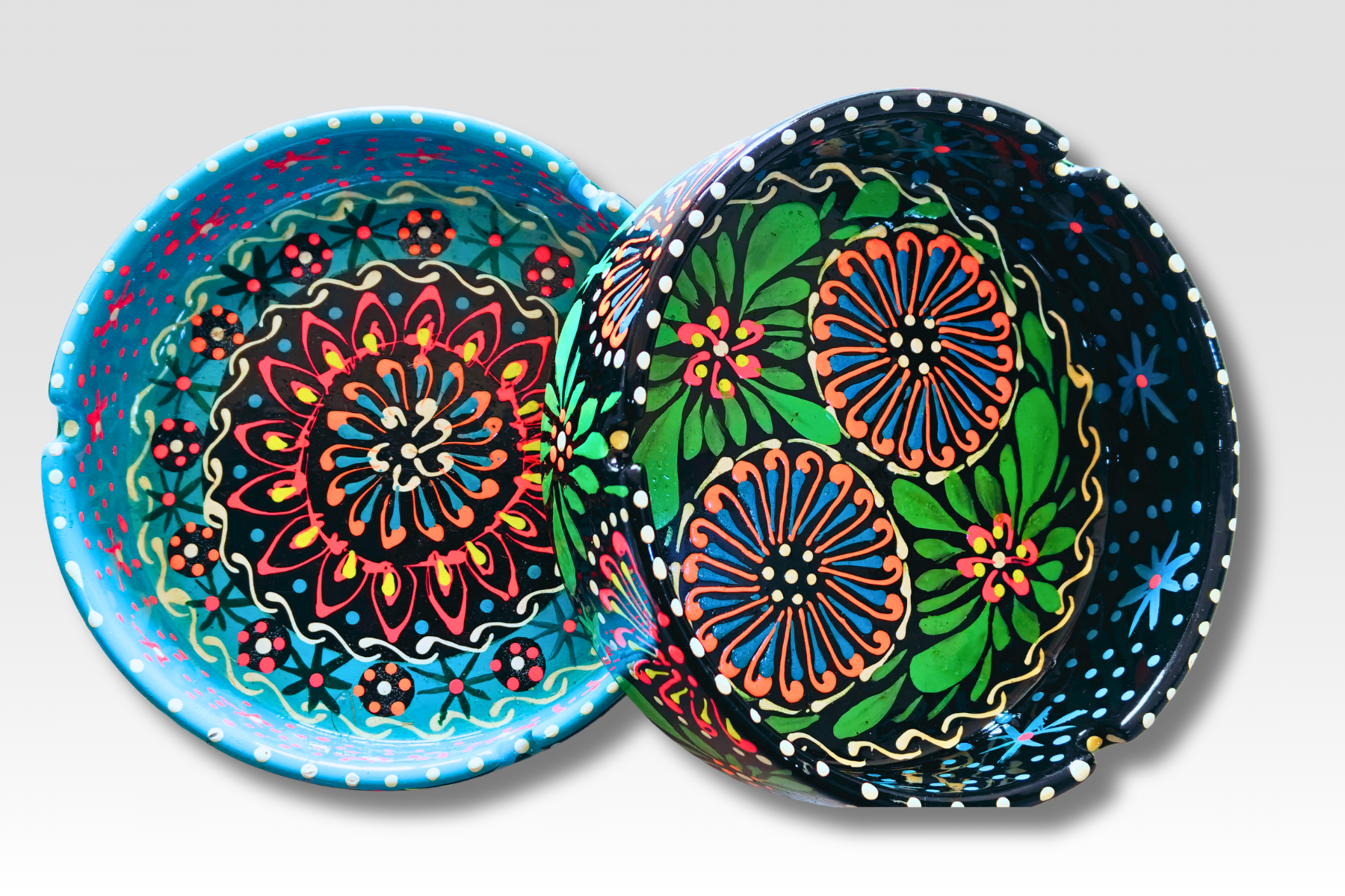 Hand-Painted Truck Art Clay Ashtray | Handmade Ceramic Ash Tray | Pakistani Art Decor