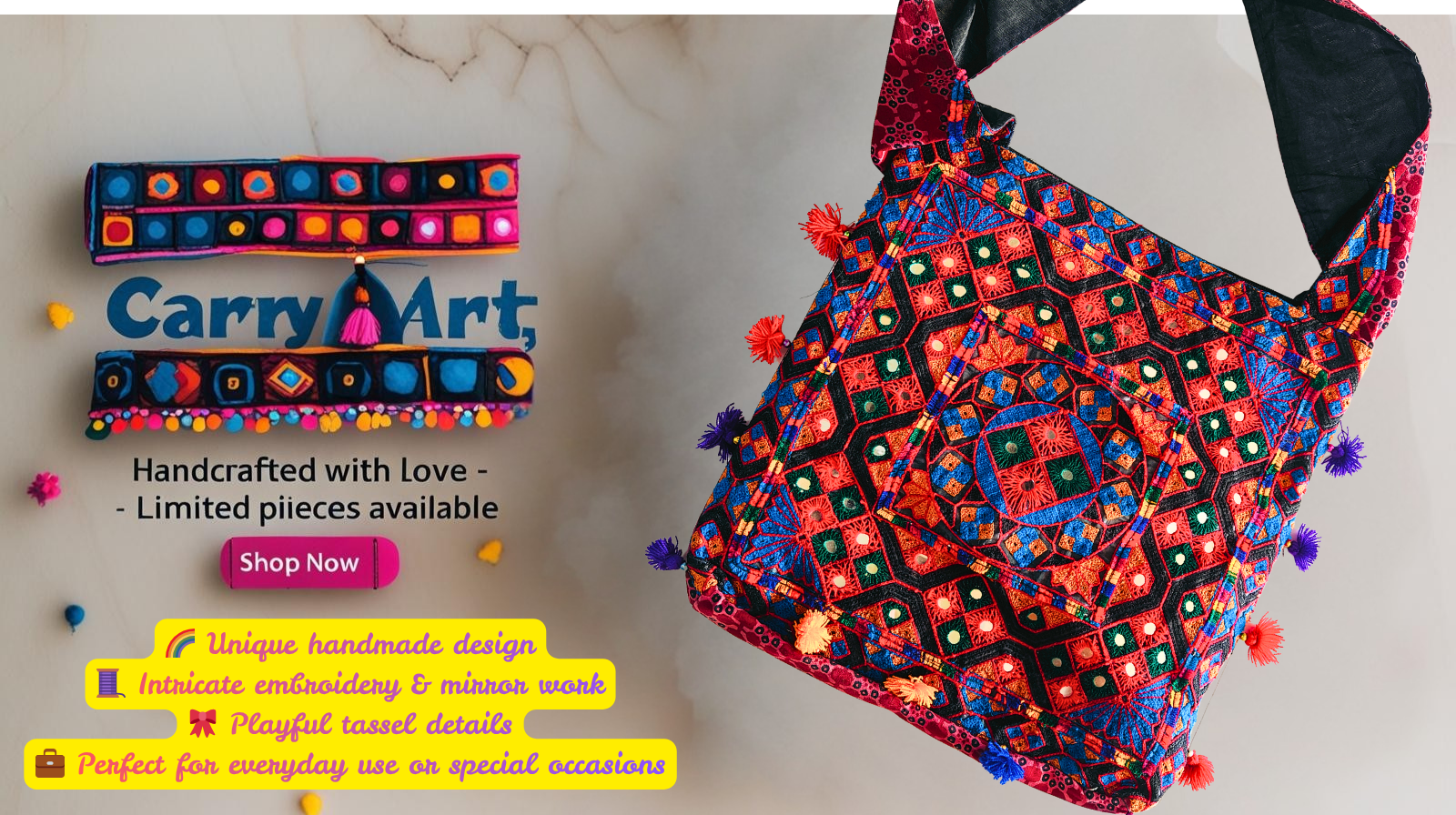 ✨ Sindhi Embroidered Vintage Shoulder Bag ✨