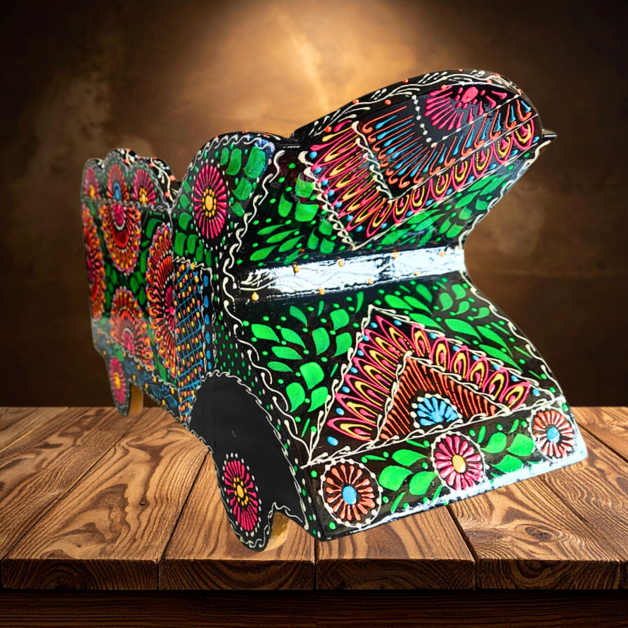 Hand-Painted Truck Art Tissue Holder | South Asian Wooden Tissue Box Cover | Handmade Home Décor Australia