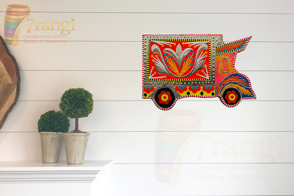 Truck Art Keyholder | Chamakpatti Wall Key Hanger | Handmade Pakistani Wooden Key Rack