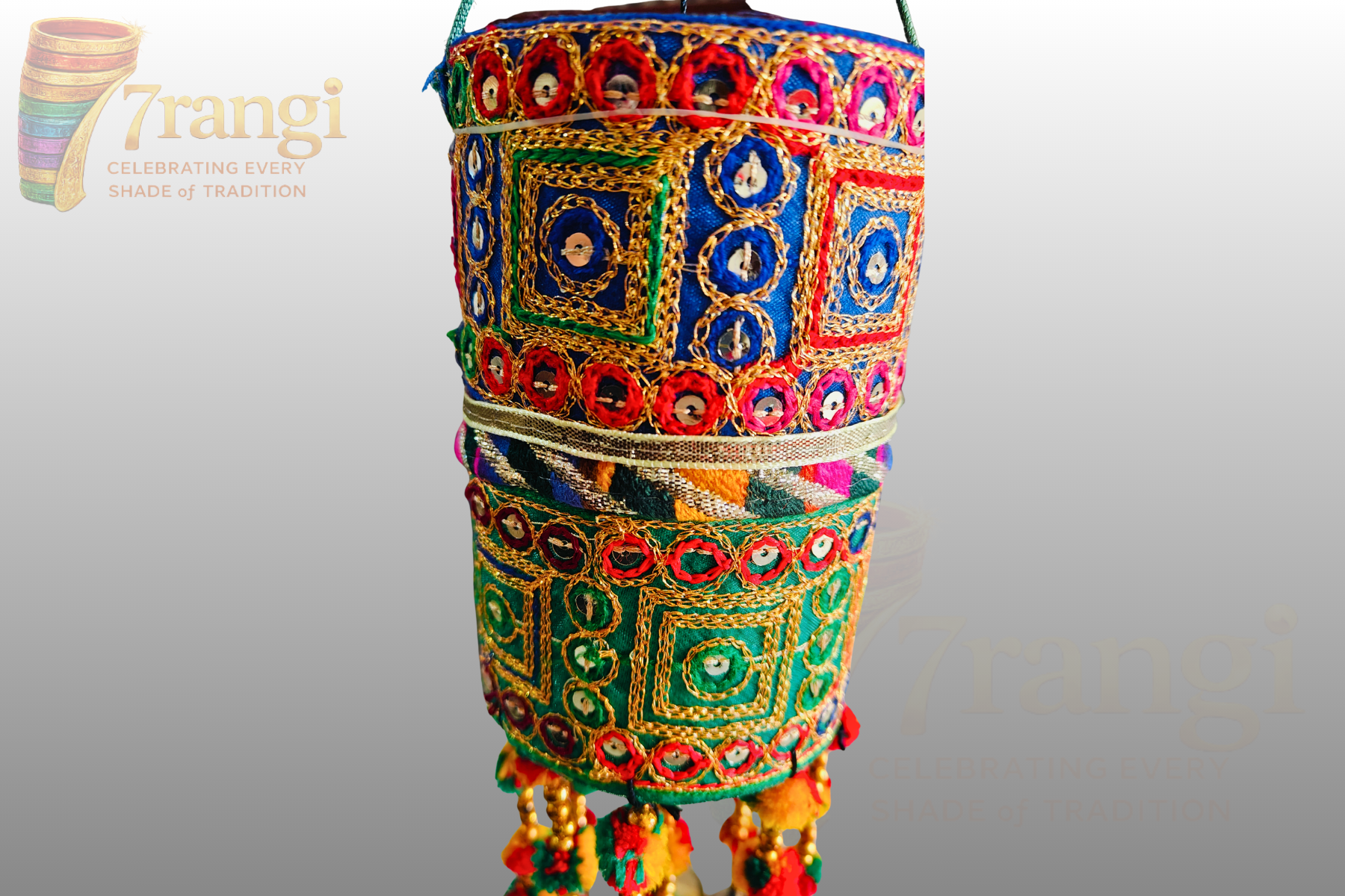 Handmade Truck Art Wind Chime | Boho Hanging Bells Decor | Colorful Embroidered Wall & Balcony Decor