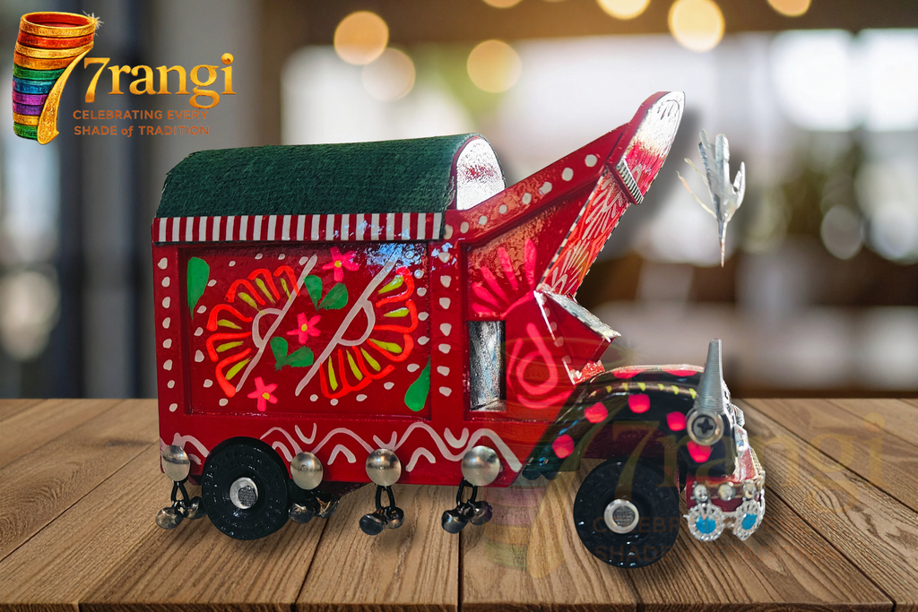 Hand-Painted Truck Art Model | Handmade Wooden Decorative Mini Truck | Pakistani Souvenir