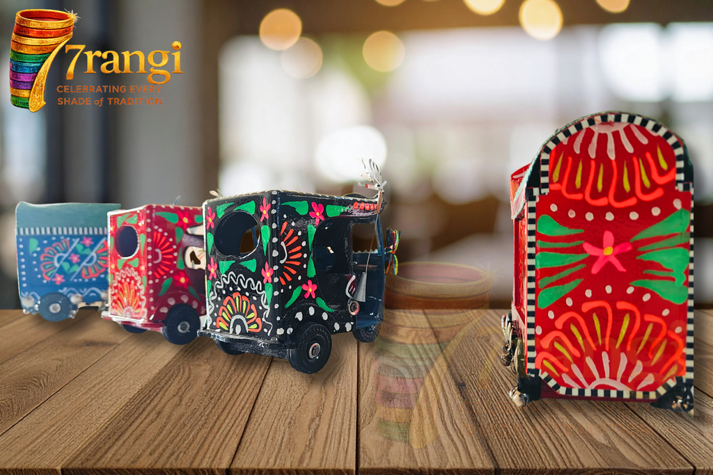 Hand-Painted Truck Art Model | Handmade Wooden Decorative Mini Truck | Pakistani Souvenir