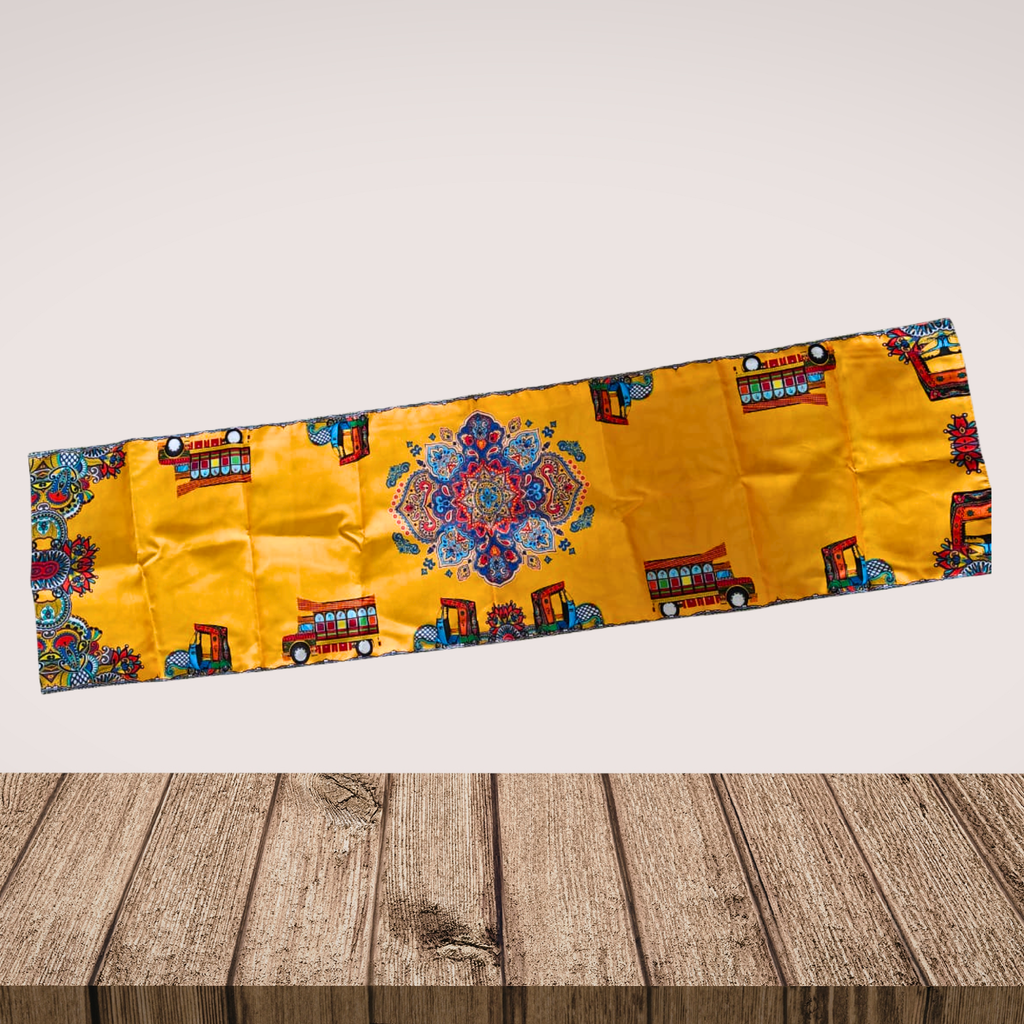 Truck Art Table Runner | Colourful South Asian Dining Table Décor | Printed Twill Runner Australia