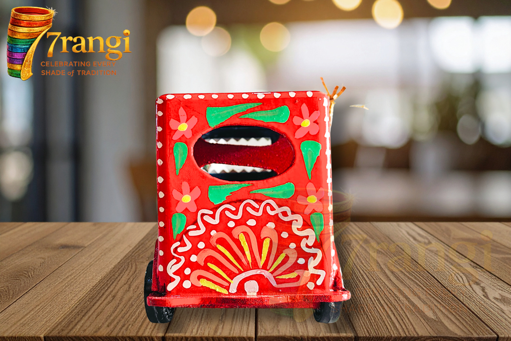 Hand-Painted Rickshaw / Tuk Tuk Model | Truck Art Mini Rickshaw | Handmade Wooden Decorative Showpiece