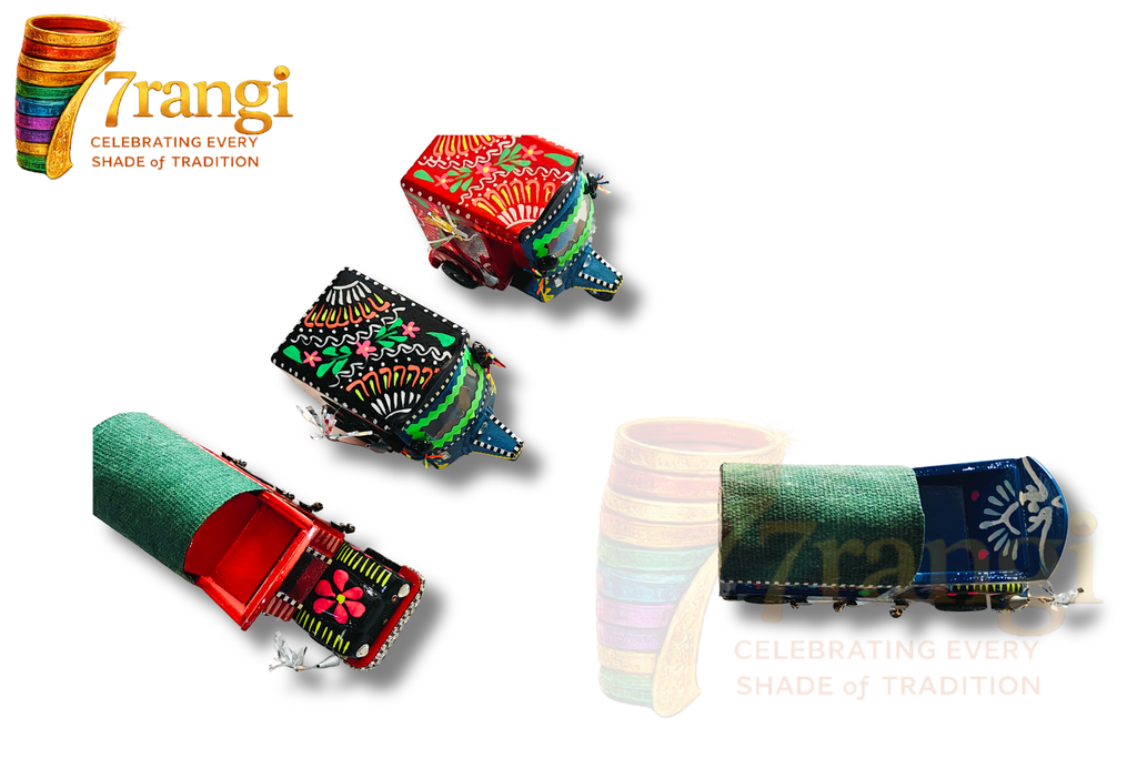 Hand-Painted Rickshaw / Tuk Tuk Model | Truck Art Mini Rickshaw | Handmade Wooden Decorative Showpiece