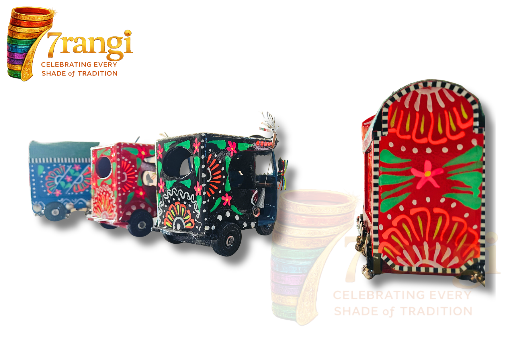 Hand-Painted Truck Art Model | Handmade Wooden Decorative Mini Truck | Pakistani Souvenir