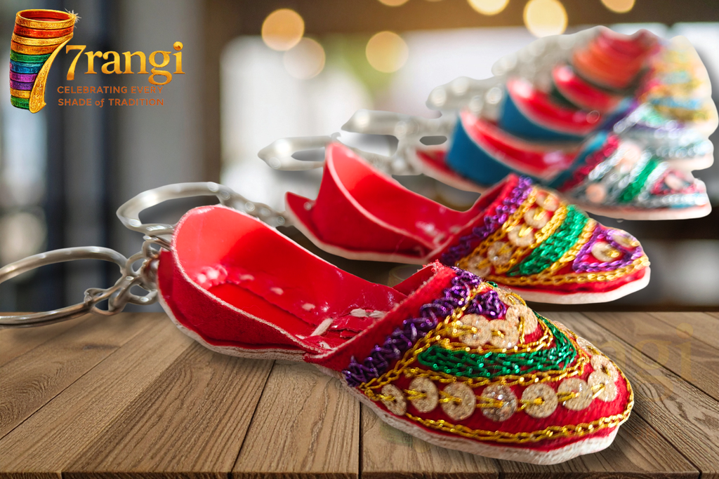 Chappal & Khussa Keychain | Handmade Punjabi Cultural Keyring | Mini Traditional Souvenir