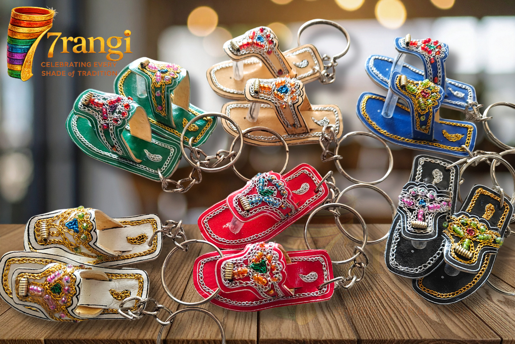 Chappal & Khussa Keychain | Handmade Punjabi Cultural Keyring | Mini Traditional Souvenir