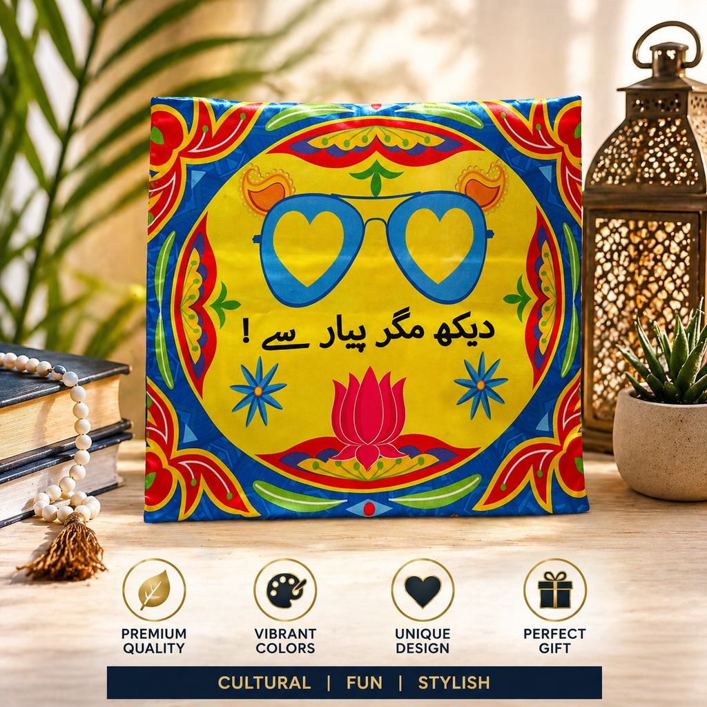 🛋️ Pakistani Truck Art Cushion Covers – Vibrant Handmade Decor for Living Room | Boho Ethnic Pillow Covers | Unique Gift Idea