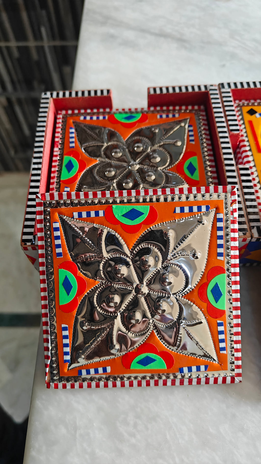 Truck Art Coaster Set Of Six (Chamakpatti)
