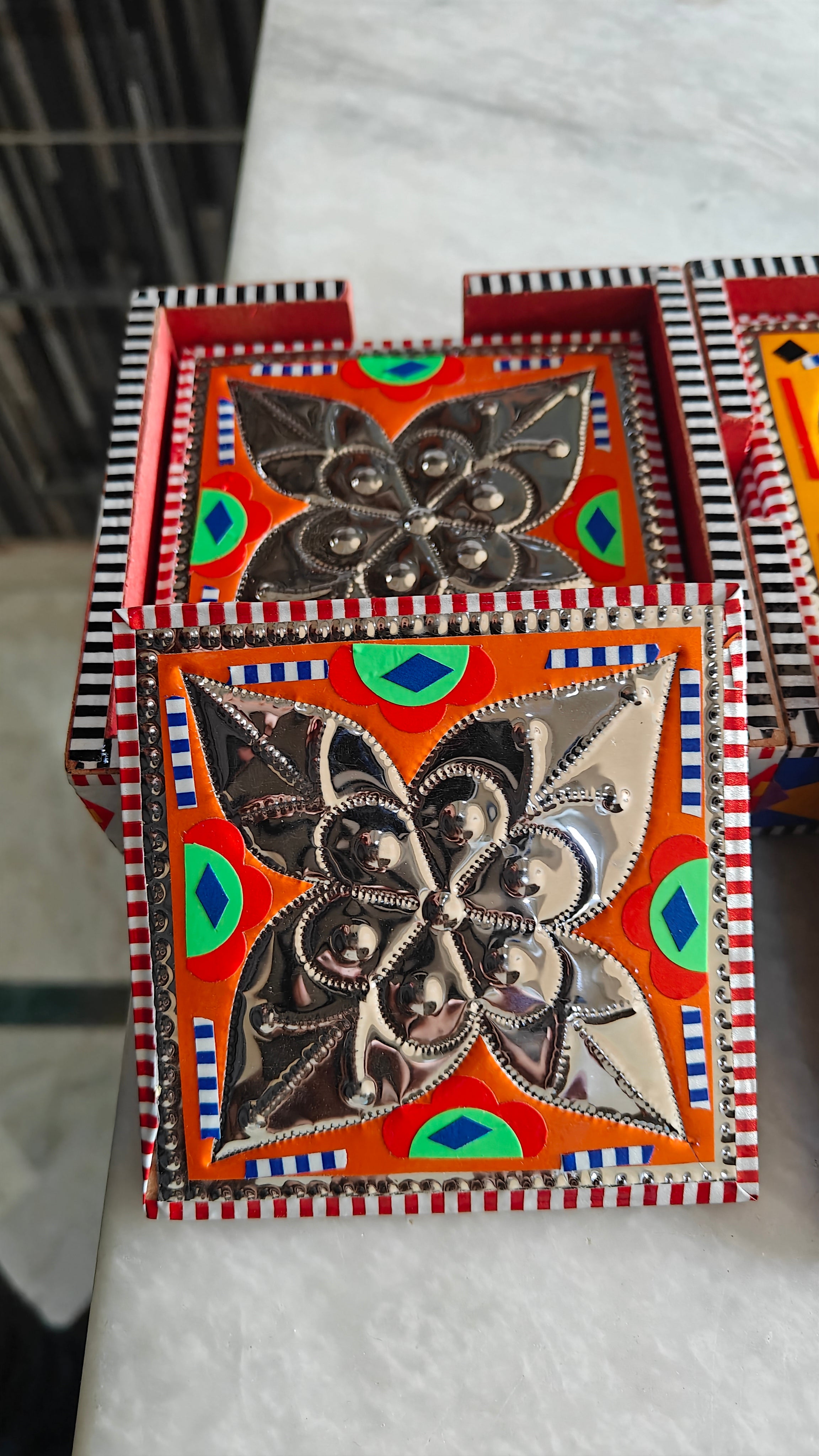 Truck Art Coaster Set Of Six (Chamakpatti)