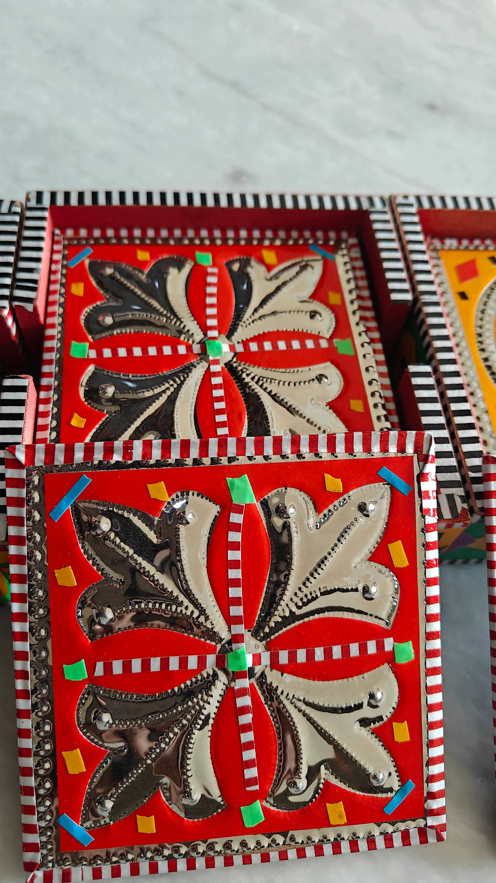 Truck Art Coaster Set Of Six (Chamakpatti)