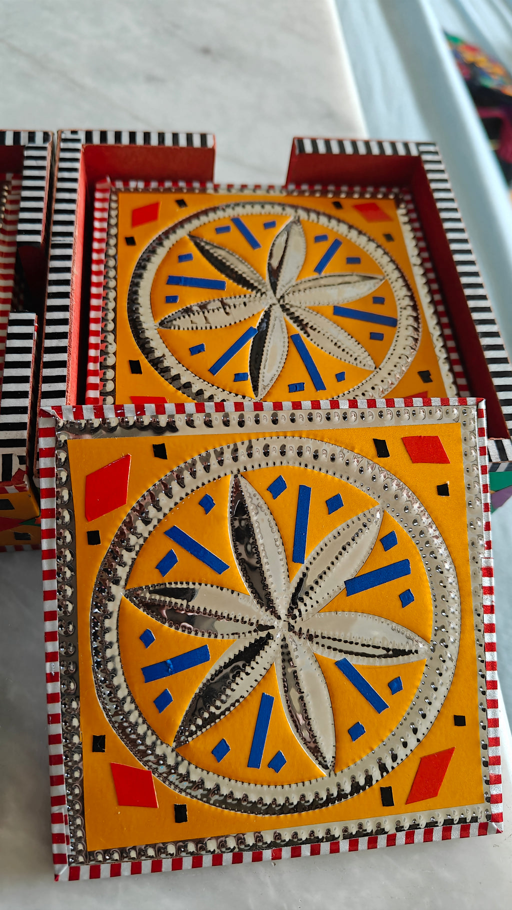 Truck Art Coaster Set Of Six (Chamakpatti)