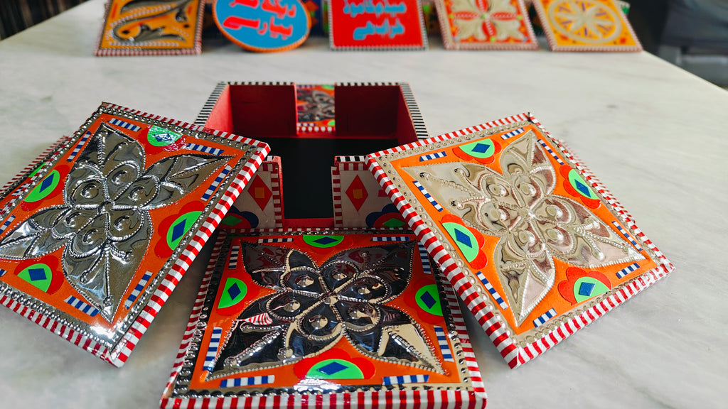 Truck Art Coaster Set Of Six (Chamakpatti)