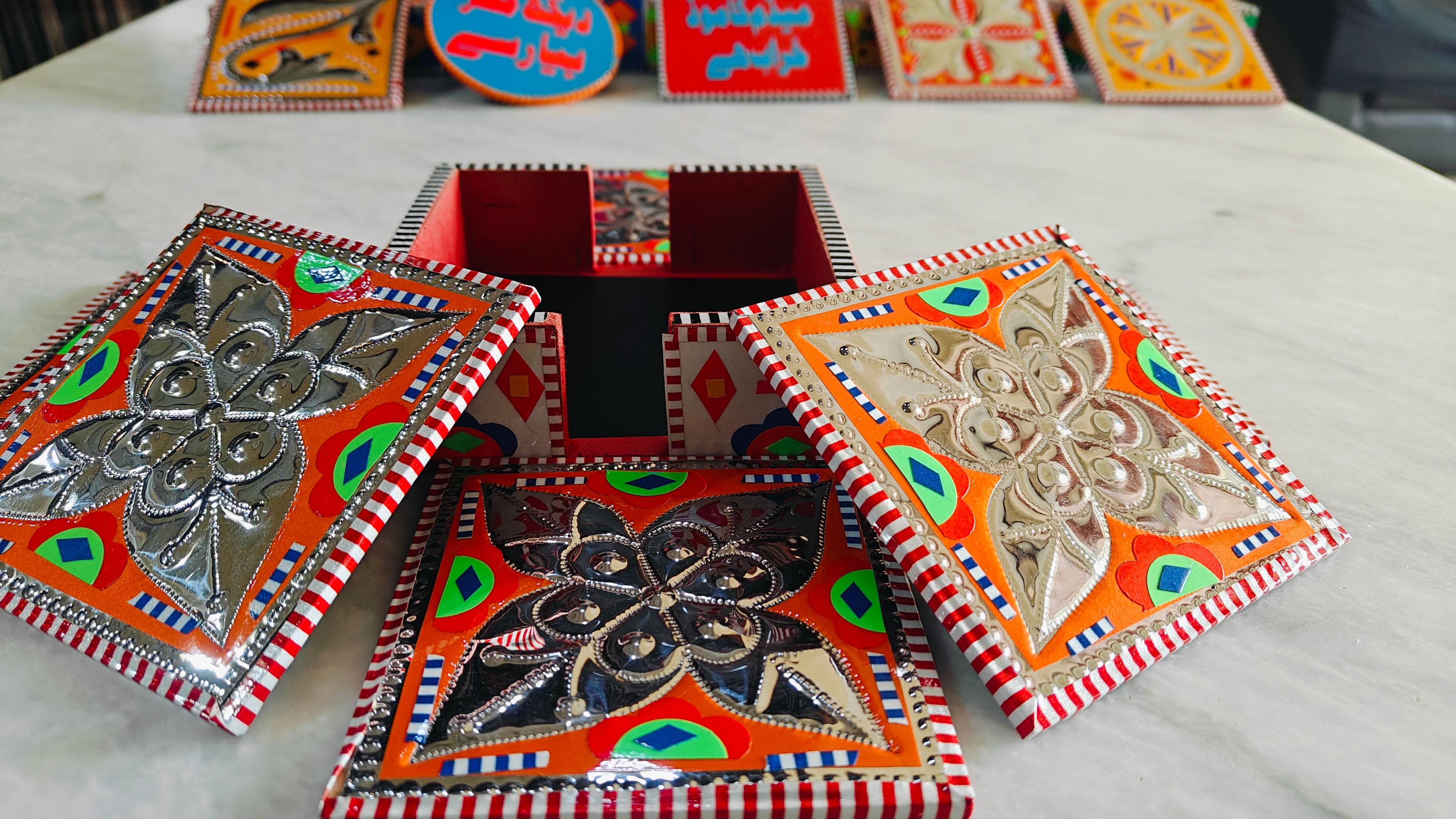 Truck Art Coaster Set Of Six (Chamakpatti)