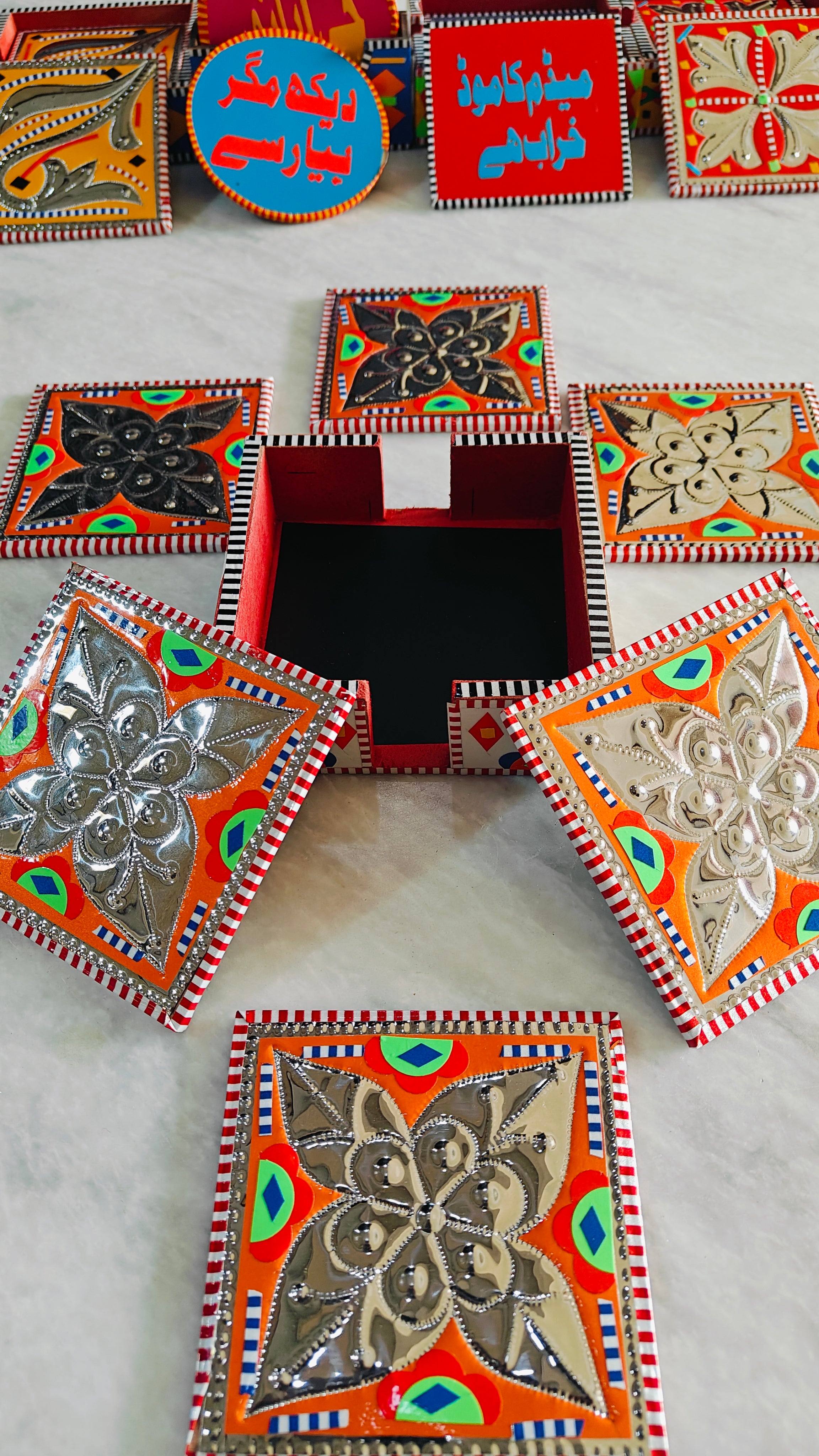 Truck Art Coaster Set Of Six (Chamakpatti)