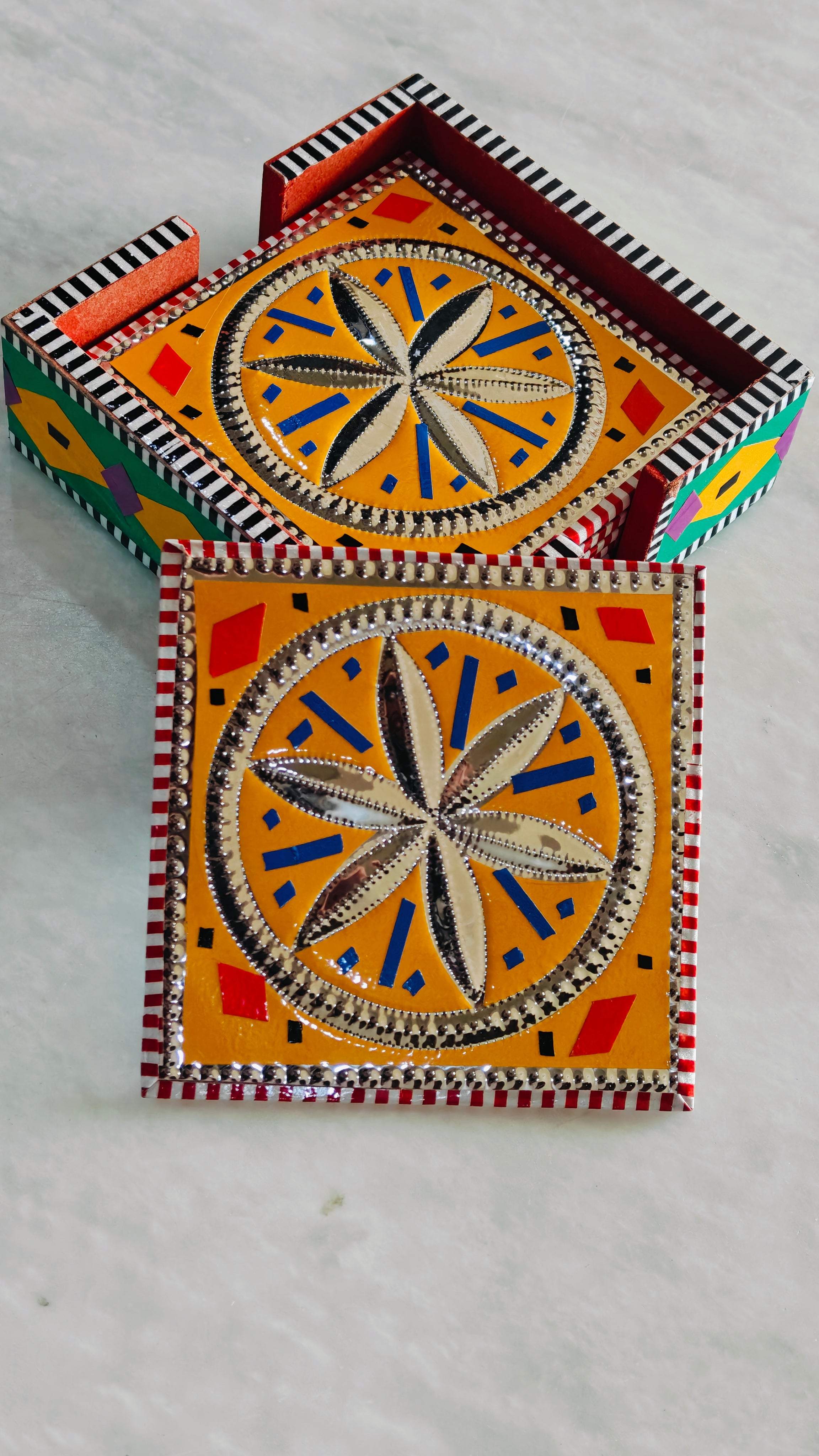 Truck Art Coaster Set Of Six (Chamakpatti)