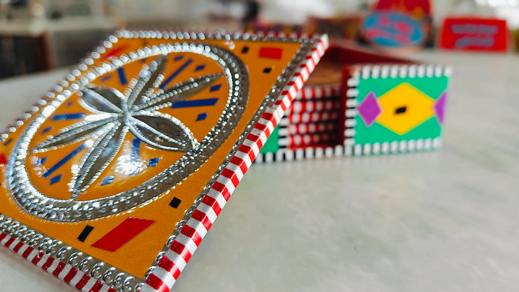 Truck Art Coaster Set Of Six (Chamakpatti)