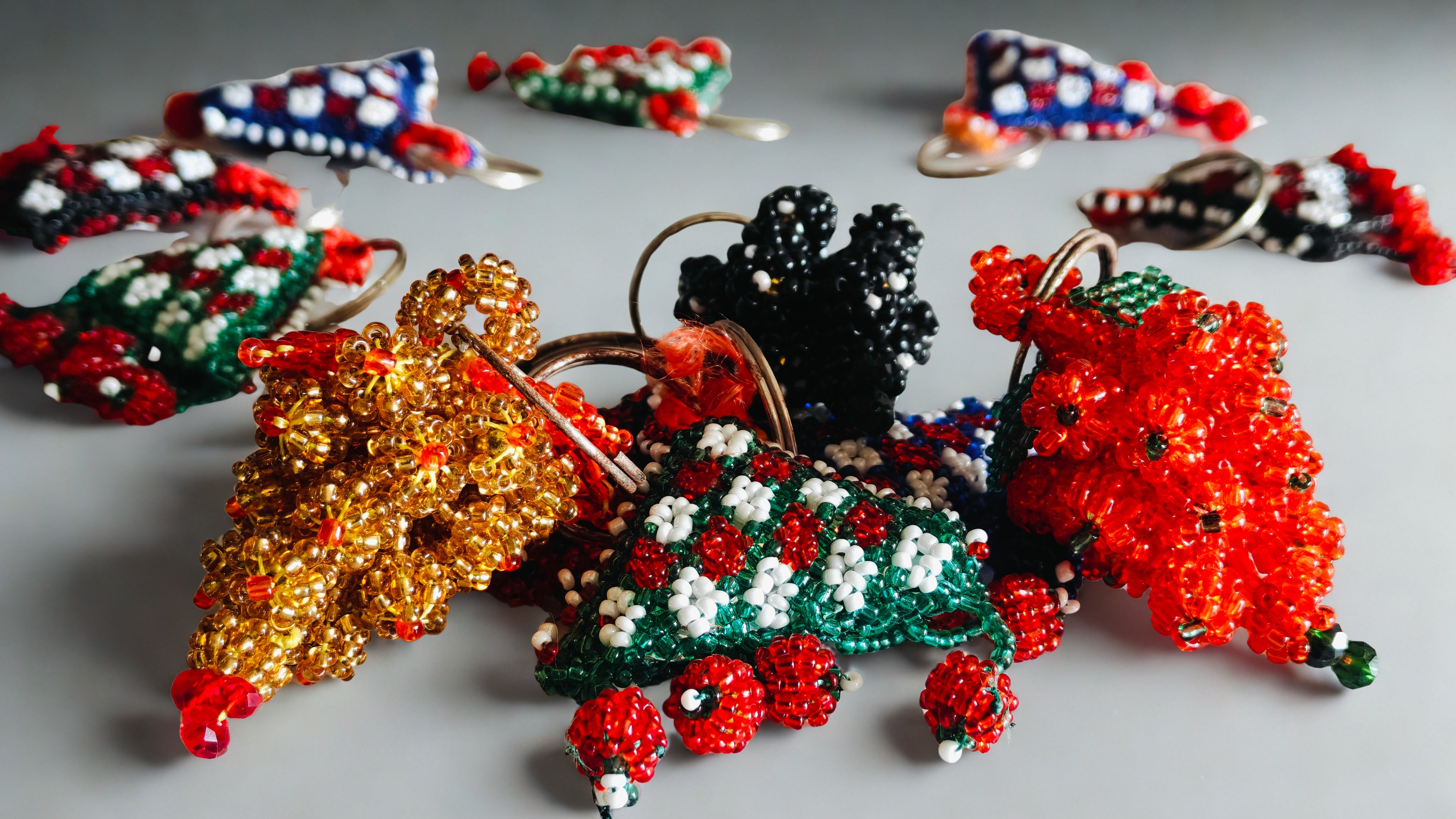 Handmade Red Beaded Girl Bag Charm – Cute Fruit-Inspired Keychain | Aesthetic Purse Accessory | Unique Gift for Her Australia
